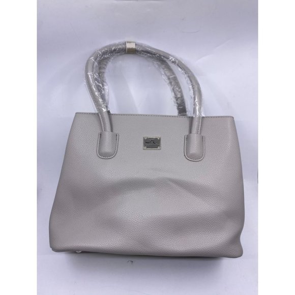 Jessica Moore Gray Large Faux Leather Tote Bag - Picture 3 of 11